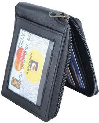

HolBoro Men Black Genuine Leather Wallet(6 Card Slots), Black-1