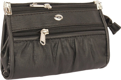 

Uno Covers Women Casual Black Artificial Leather Wallet(5 Card Slots), Black beauty