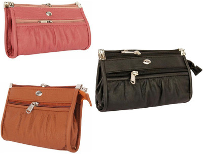 

Feel sixteen Girls Casual Multicolor Genuine Leather Wallet(12 Card Slots), Feel bl pink n tan pancha23