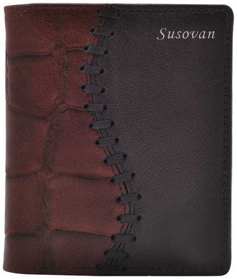 

Presto Men Casual Brown Genuine Leather Wallet(9 Card Slots), Brown & black
