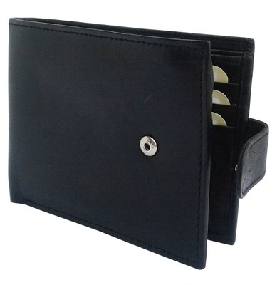 

NUKAICHAU Men Black Genuine Leather Wallet(5 Card Slots)