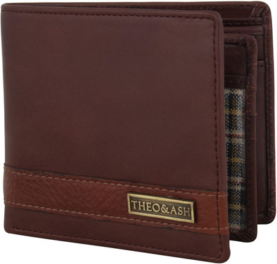 

Theo&Ash Men Brown Genuine Leather Wallet(8 Card Slots), Hickory brown