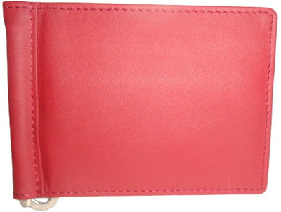 

Style 98 Men Red Genuine Leather Money Clip(4 Card Slots)