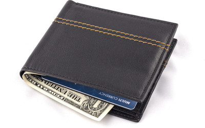 

Rodid Men Black Genuine Leather Wallet(6 Card Slots)