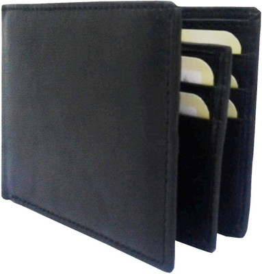 

REBECO Men Black Genuine Leather Wallet(9 Card Slots)