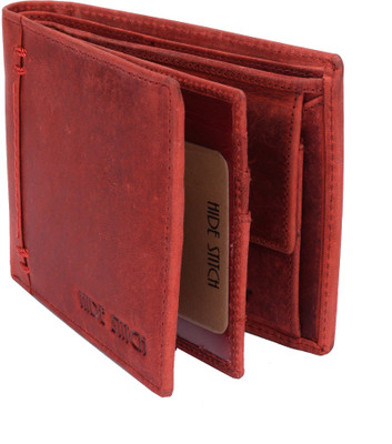 

Hidestitch Men Orange Genuine Leather Wallet(6 Card Slots), Bordo