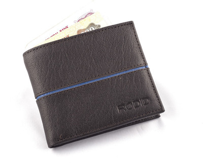 

Rodid Men Brown Genuine Leather Wallet(10 Card Slots), Dark brown