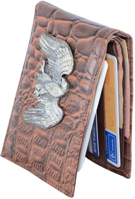 

Holboro Men Brown Genuine Leather Wallet(8 Card Slots)