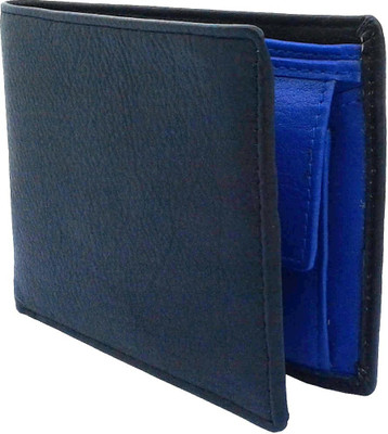 REBECO Men Blue Genuine Leather Wallet(4 Card Slots)