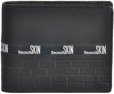 

Second Skin Men Black Genuine Leather Wallet(10 Card Slots)