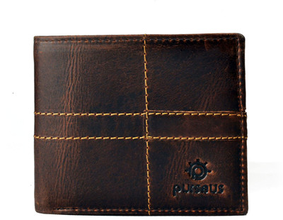 

Purseus Men Brown Genuine Leather Wallet(14 Card Slots)