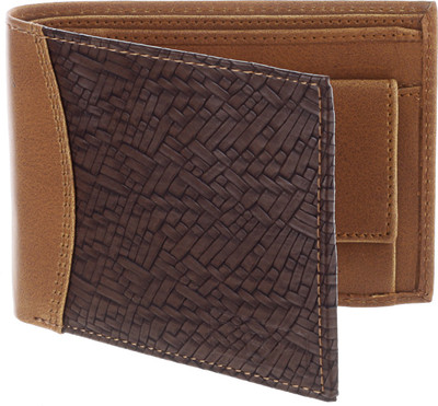 

The Blue Pink Men Tan Artificial Leather Wallet(3 Card Slots), Tan-08