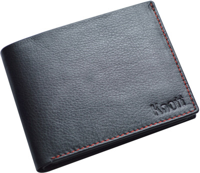 

Knott Men Black Genuine Leather Wallet(10 Card Slots), Black-21