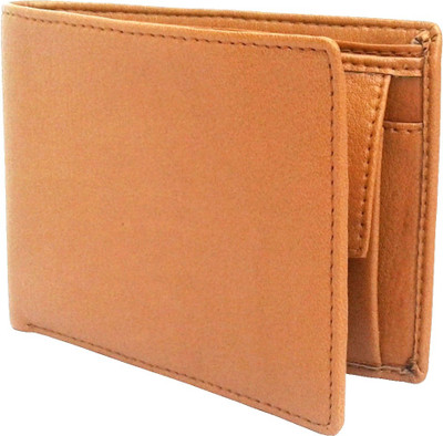 

REBECO Men Tan Genuine Leather Wallet(4 Card Slots), Brown