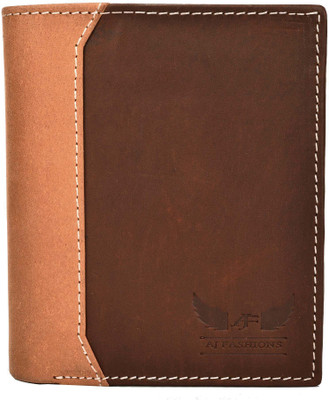 

AJ Fashions Men Brown Genuine Leather Wallet(3 Card Slots)