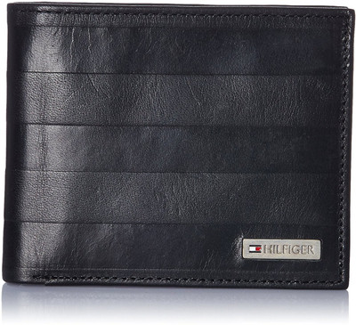 

Tommy Hilfiger Men Black Genuine Leather Wallet(4 Card Slots)