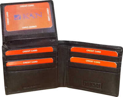 

Kan Men Black Genuine Leather Wallet(11 Card Slots)