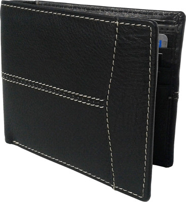 

NUKAICHAU Men Black Genuine Leather Wallet(4 Card Slots), Blk 4b