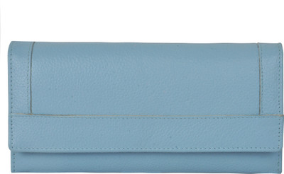 

VALENORE Women Blue Genuine Leather Wallet(10 Card Slots), Light blue