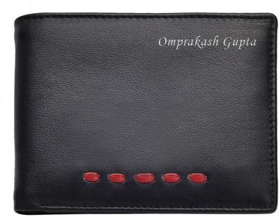 

Presto Men Black, Red Genuine Leather Wallet(4 Card Slots)