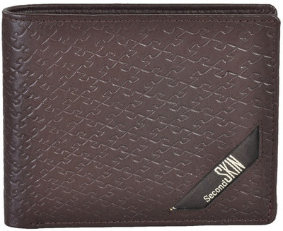 

Second Skin Men Brown Genuine Leather Wallet(10 Card Slots)