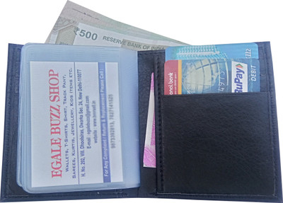 

Eagle Buzz Men Black Genuine Leather Card Holder(12 Card Slots)