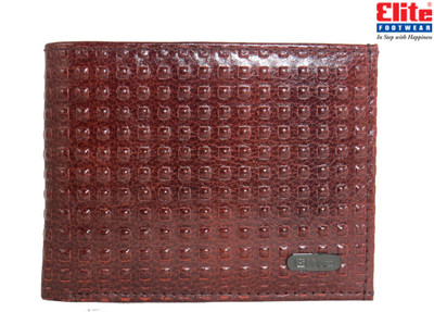 

Elite Men Brown Genuine Leather Wallet(6 Card Slots)