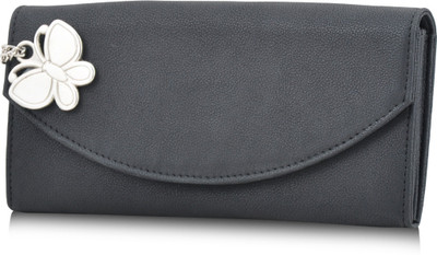 

Butterflies Casual Black Clutch