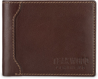 Teakwood Men Brown Genuine Leather Wallet(8 Card Slots)