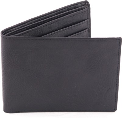 CREATURE Men Black Artificial Leather Wallet(6 Card Slots, Pack of 2)