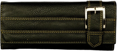 Cuddle Women Black Fabric Wallet(4 Card Slots)