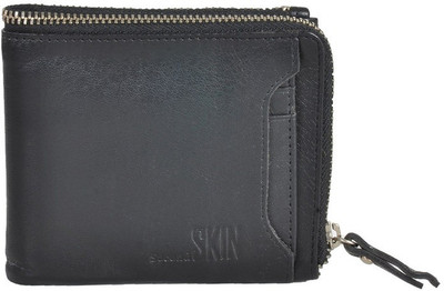 

Second Skin Men Black Genuine Leather Wallet(10 Card Slots)