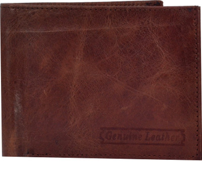 

P&Y Fashion Men Brown Genuine Leather Wallet(3 Card Slots), Light brown