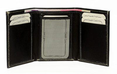 

DEQAN Men Black Genuine Leather Wallet(5 Card Slots)