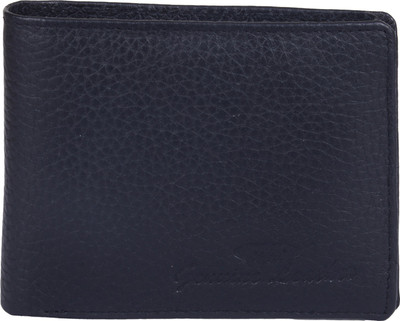 Reezus Men Black Genuine Leather Wallet(5 Card Slots)