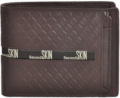 

Second Skin Men Brown Genuine Leather Wallet(10 Card Slots)