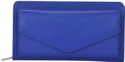 

VALENORE Women Blue Genuine Leather Wallet(16 Card Slots)