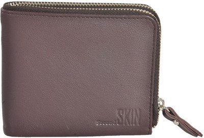 

Second Skin Men Brown Genuine Leather Wallet(10 Card Slots)