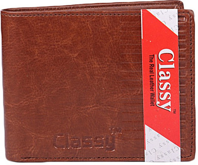 

Glasy Men Tan Genuine Leather Wallet(6 Card Slots), Tan color