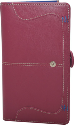 

Knott Women Casual Pink Genuine Leather Wallet(9 Card Slots), Pink/blue