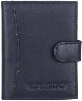 

Hide Stitch Men Black Genuine Leather Card Holder(20 Card Slots), Black-04