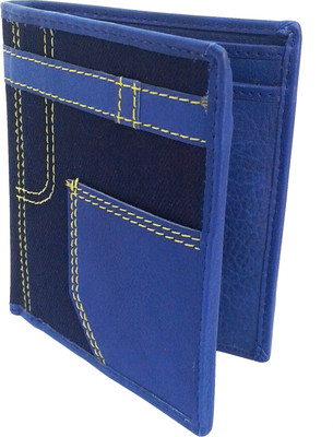 

REBECO Men Casual Blue Genuine Leather Wallet(6 Card Slots), Blu