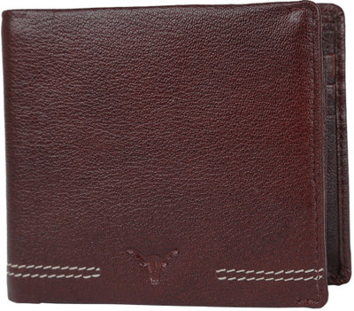 Hidekraft Men Brown Genuine Leather Wallet(9 Card Slots)