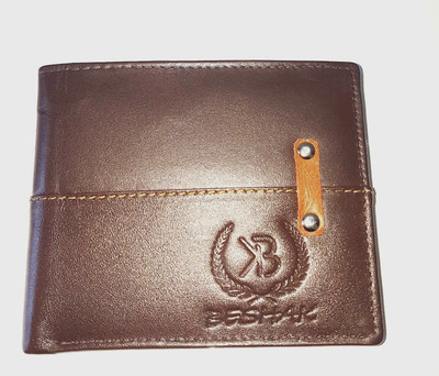 

BESHAK Men Brown Genuine Leather Wallet(3 Card Slots)
