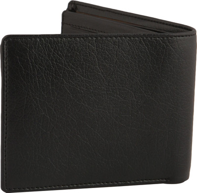 

reglle Men Black Artificial Leather Wallet(6 Card Slots)