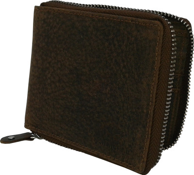

NUKAICHAU Men Brown Genuine Leather Wallet(6 Card Slots), Brn-zip-6