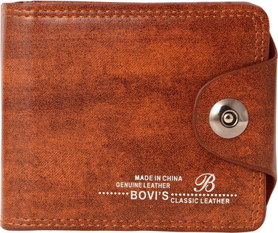 

Bovis Men Tan Genuine Leather Wallet(8 Card Slots)