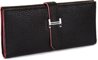 

Kleio Women Black Artificial Leather Wallet(15 Card Slots)