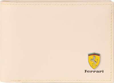 

Ferrari shining Men White Canvas Wallet(6 Card Slots)