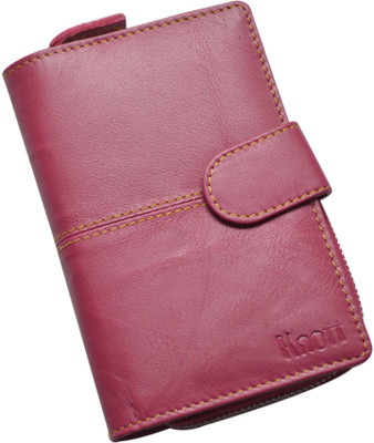 

Knott Women Casual Pink Genuine Leather Wallet(7 Card Slots)